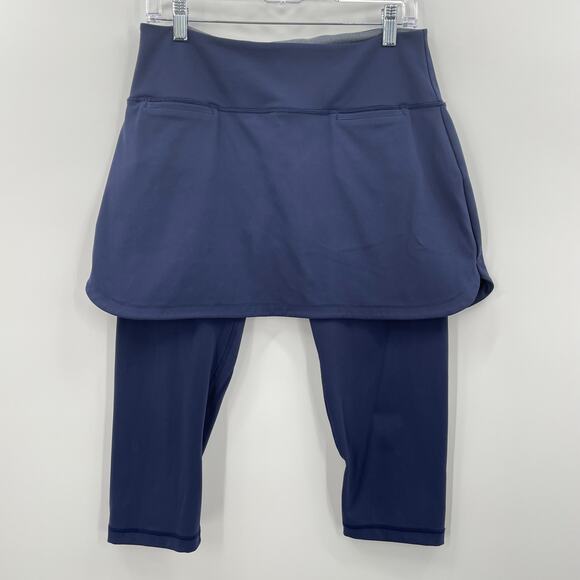 Peter Millar Pants - Peter Millar Women’s Performance Leggings W/Skirt Overlay, Blue, Sz. L Preppy